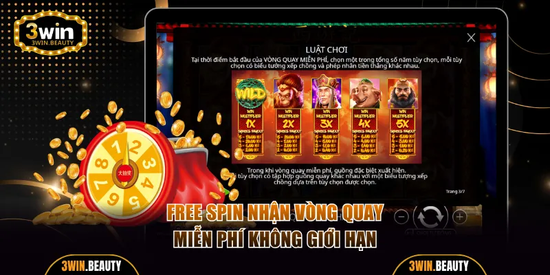 Free Spin nhận vòng quay miễn phí không giới hạ